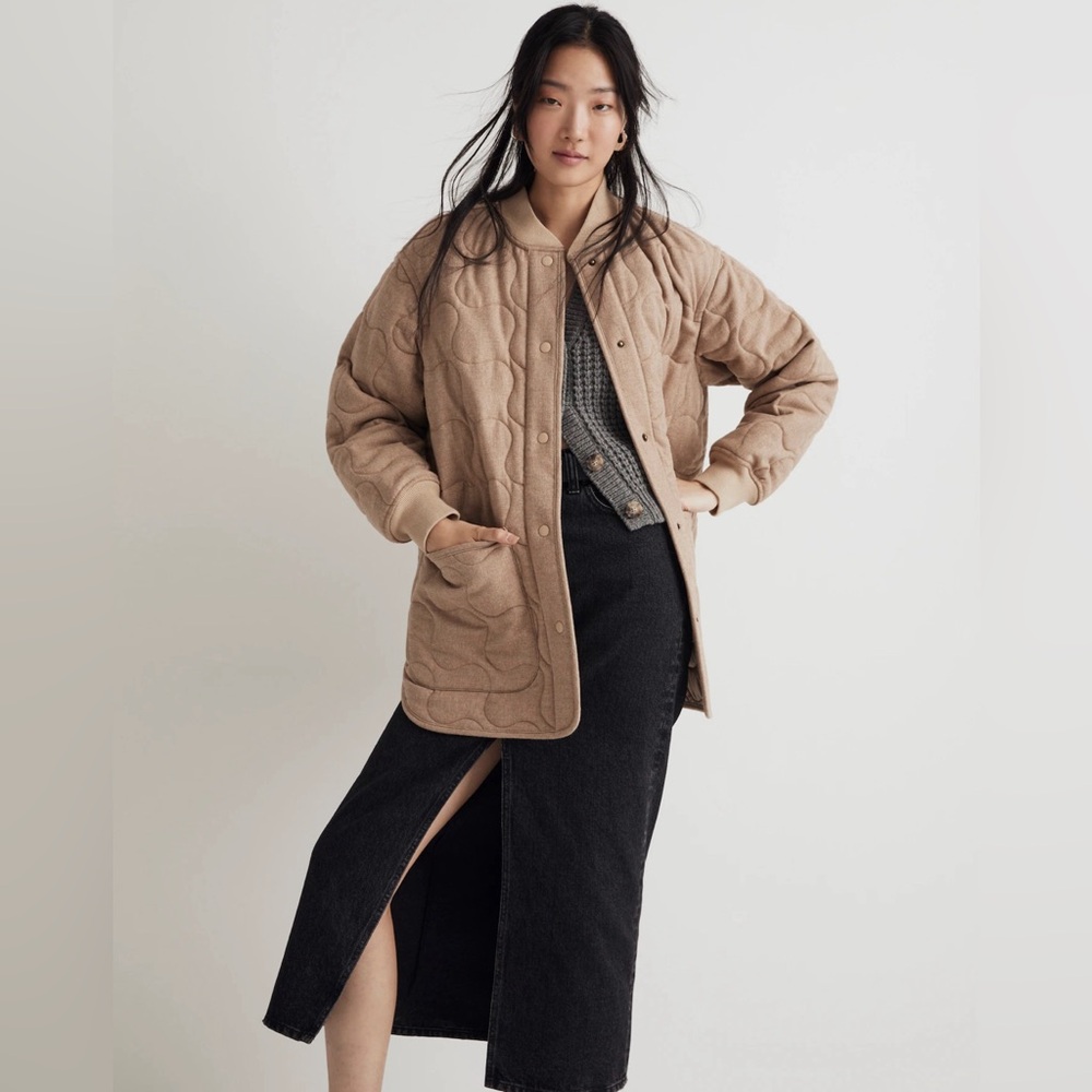 Madewell quilted oversized bomber jacket